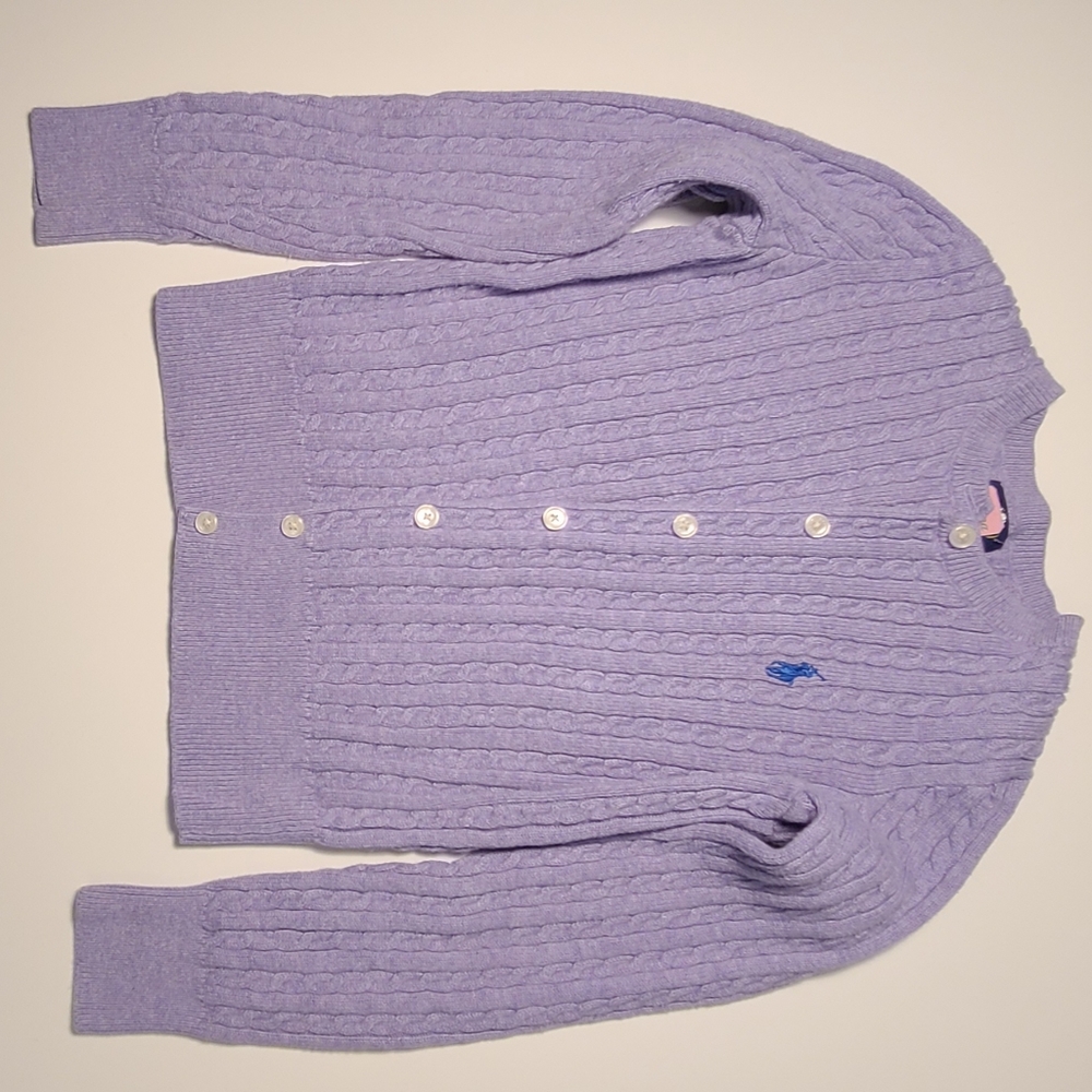 Polo Ralph Lauren Cardigan Light Purple Girls 7 S/P